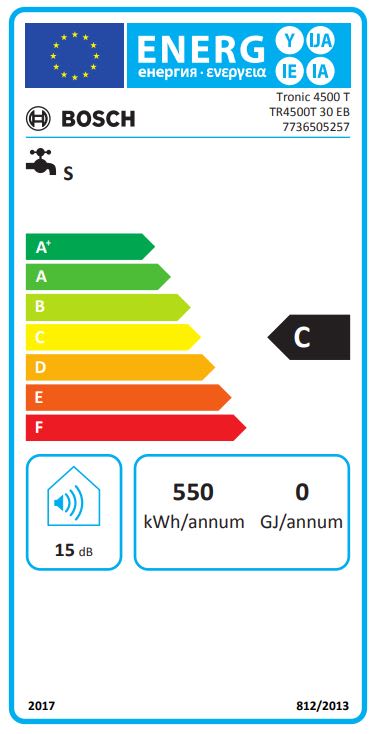 Bosch Tronic 4500 T 30 - El-vandvarmer med elektronisk display
