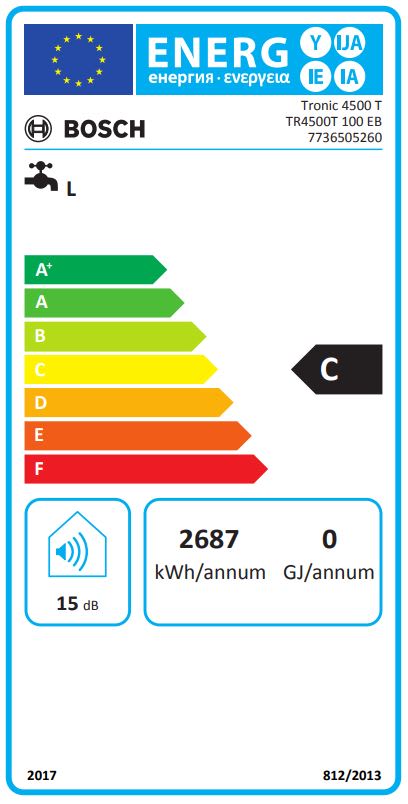 Bosch Tronic 4500 T 100 - El-vandvarmer med elektronisk display