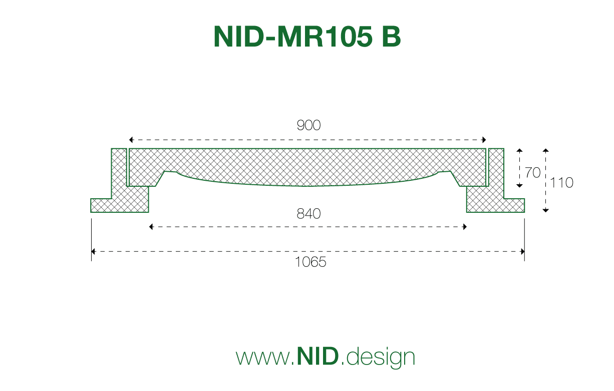 NID 800 mm karm/dæksel, rund, fast, 12,5 t, komposit