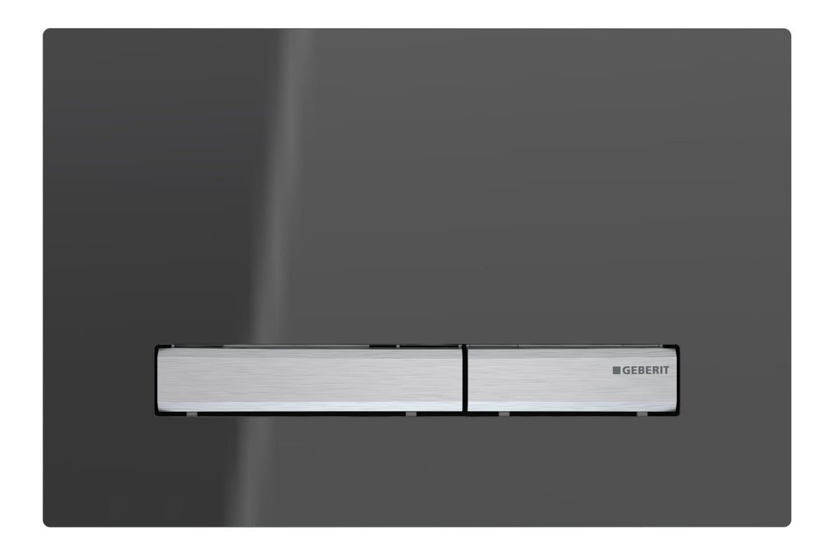 Geberit Sigma 50 betjeningsplade i røgfarvet glas/krom