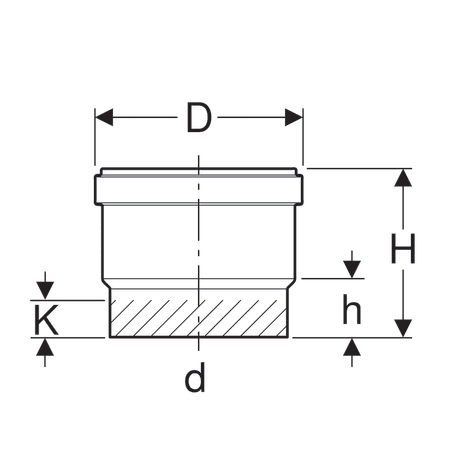 PE STIKMUFFE MED LÆBETÆTNING: D=40MM