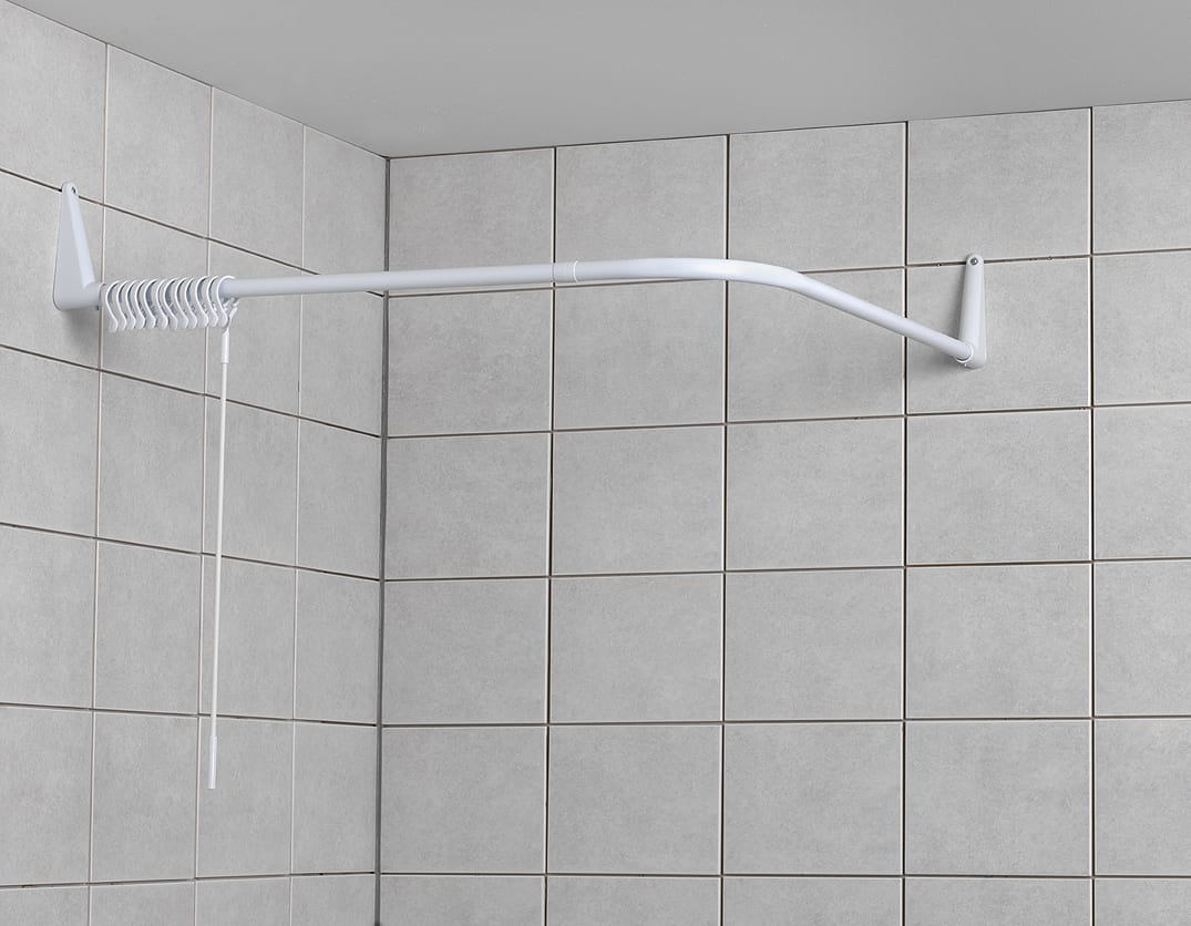 Vinkel stang 85 x 85 cm hvid