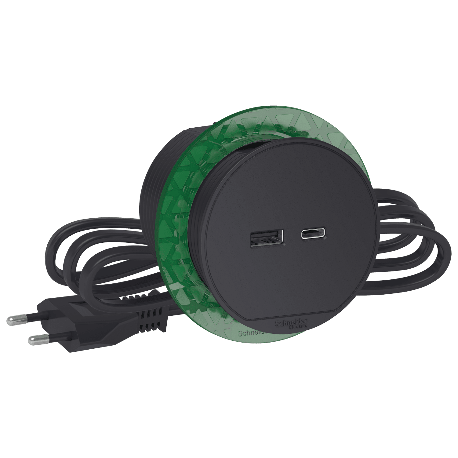 BORD STIKKONTAKT ENKELT M/USB KOKSGRÅ