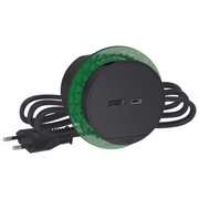 BORD STIKKONTAKT ENKELT M/USB KOKSGRÅ