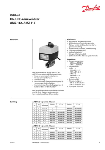 AMZ112 2-vejs ventil DN20 3/4" 230V