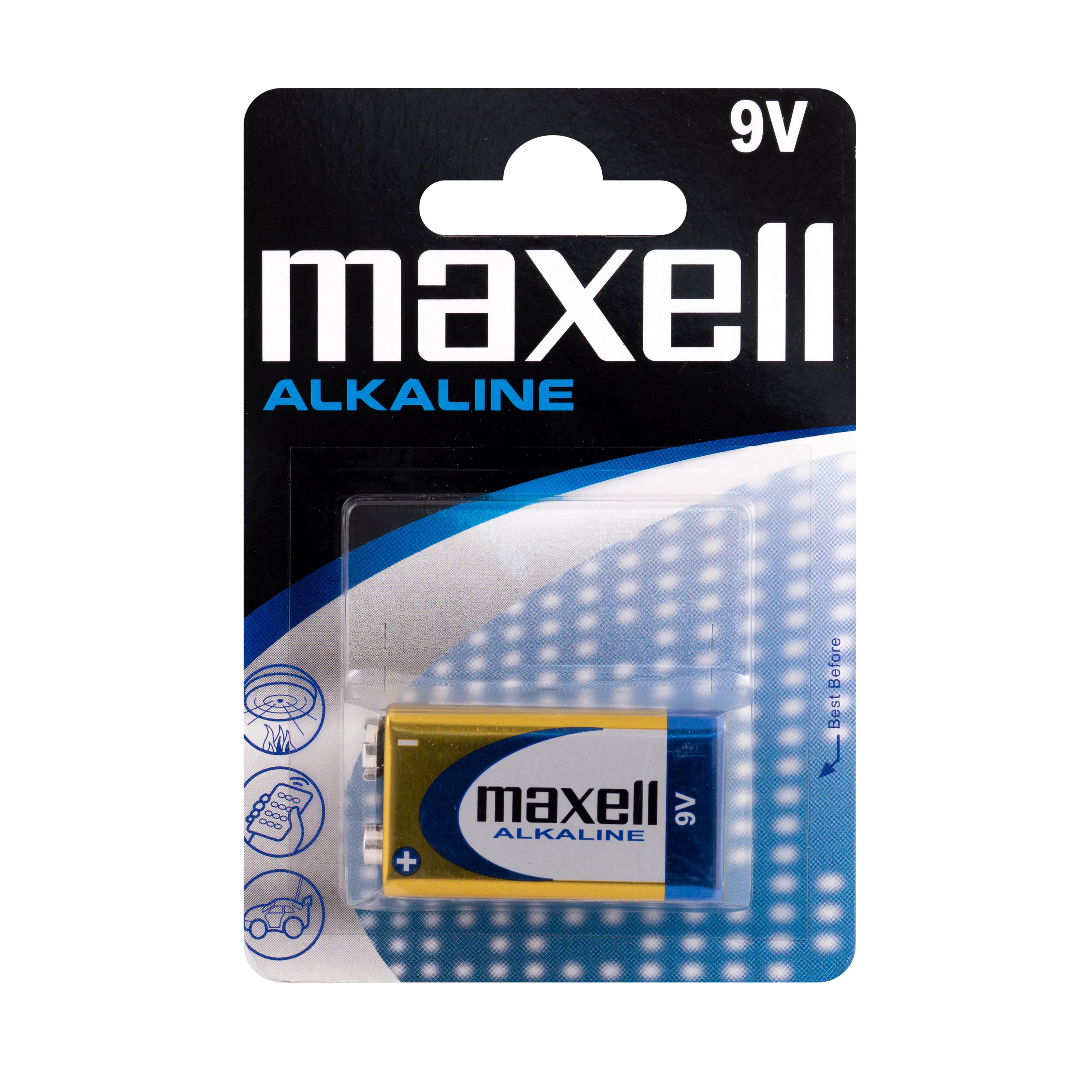 Maxell Alkaline batteri 9 V, E/6LR61, 1 stk.