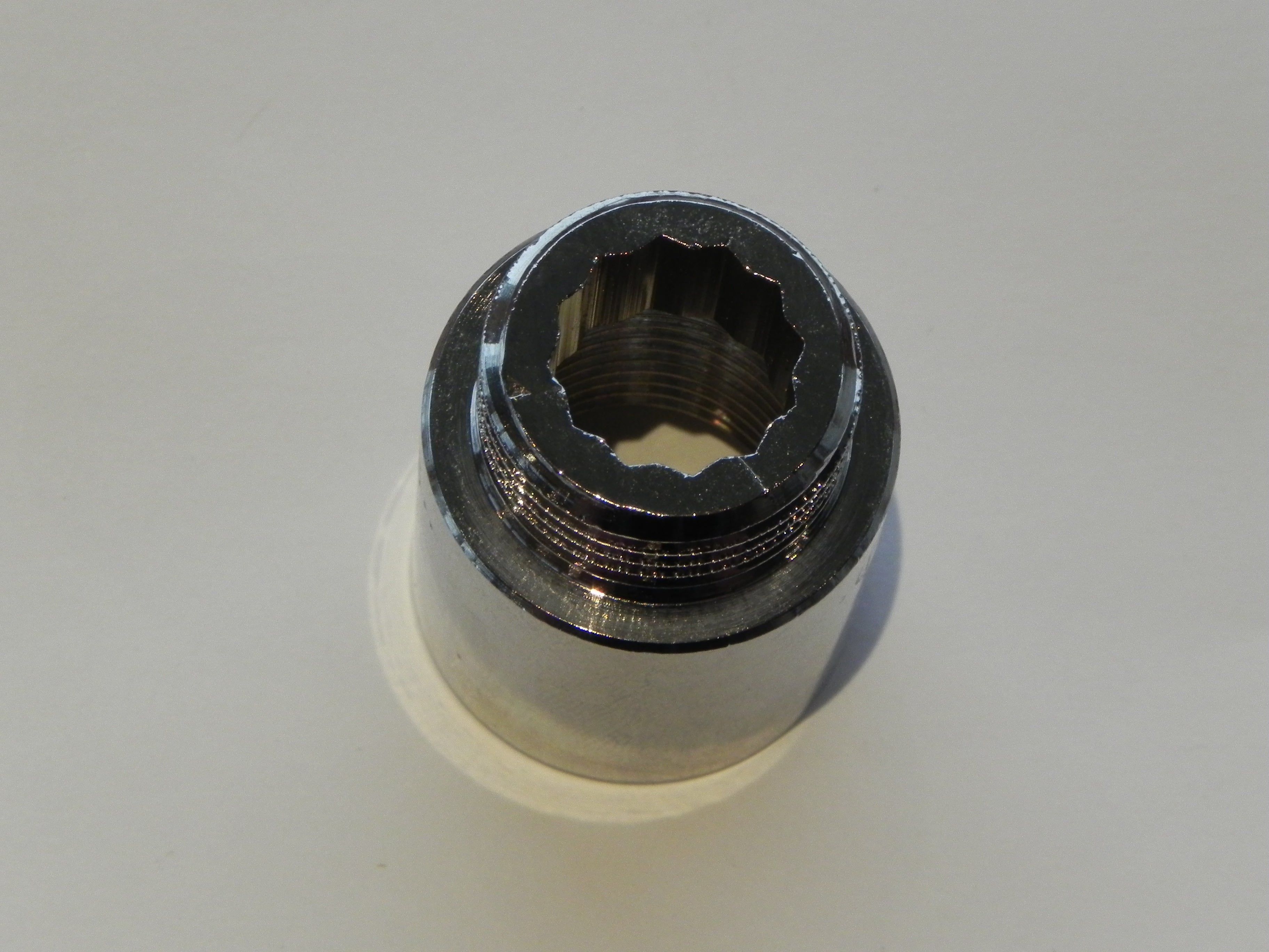1/2" x 15mm Haneforlænger, krom