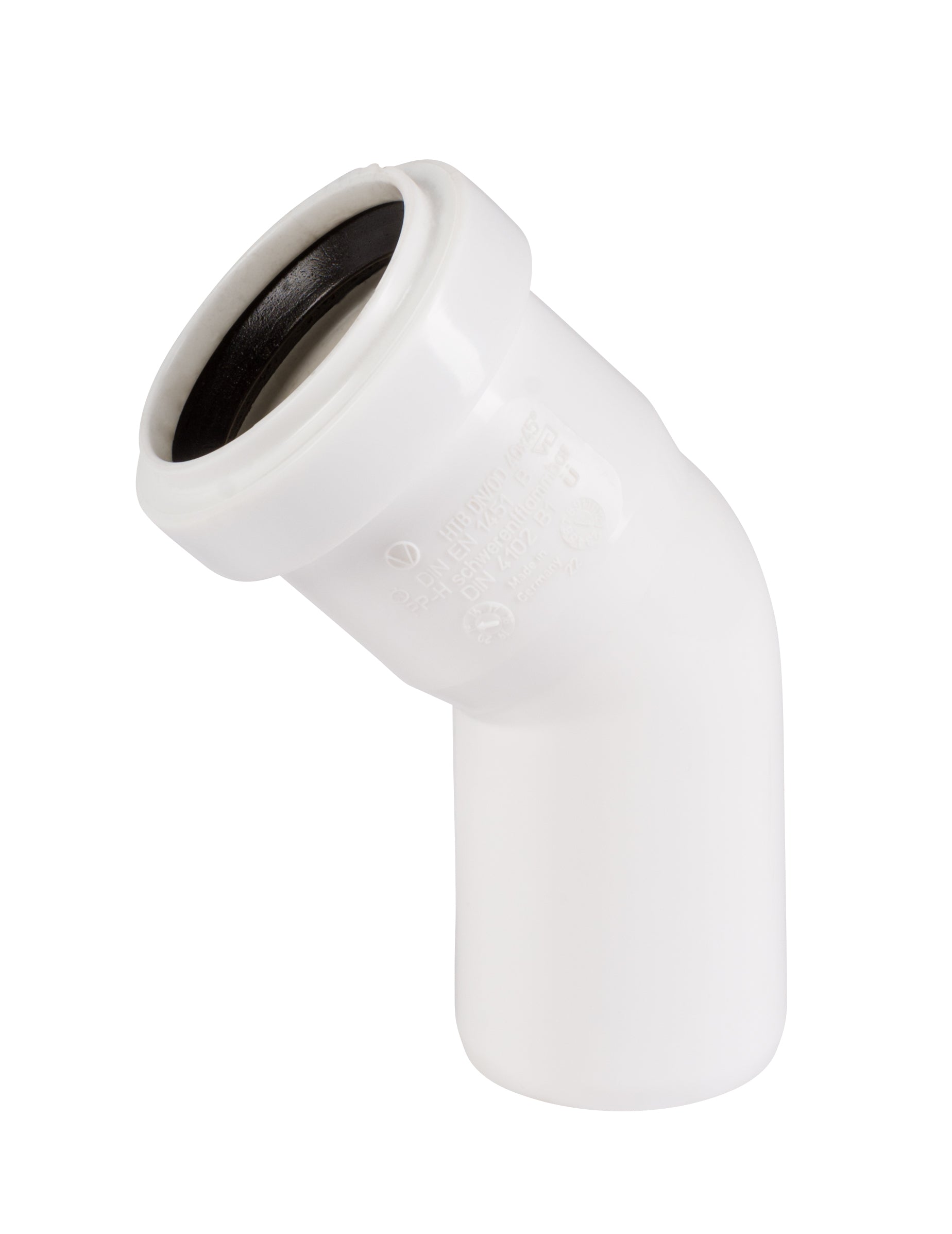 40 mm x 45° Bøjning afløb hvid PP