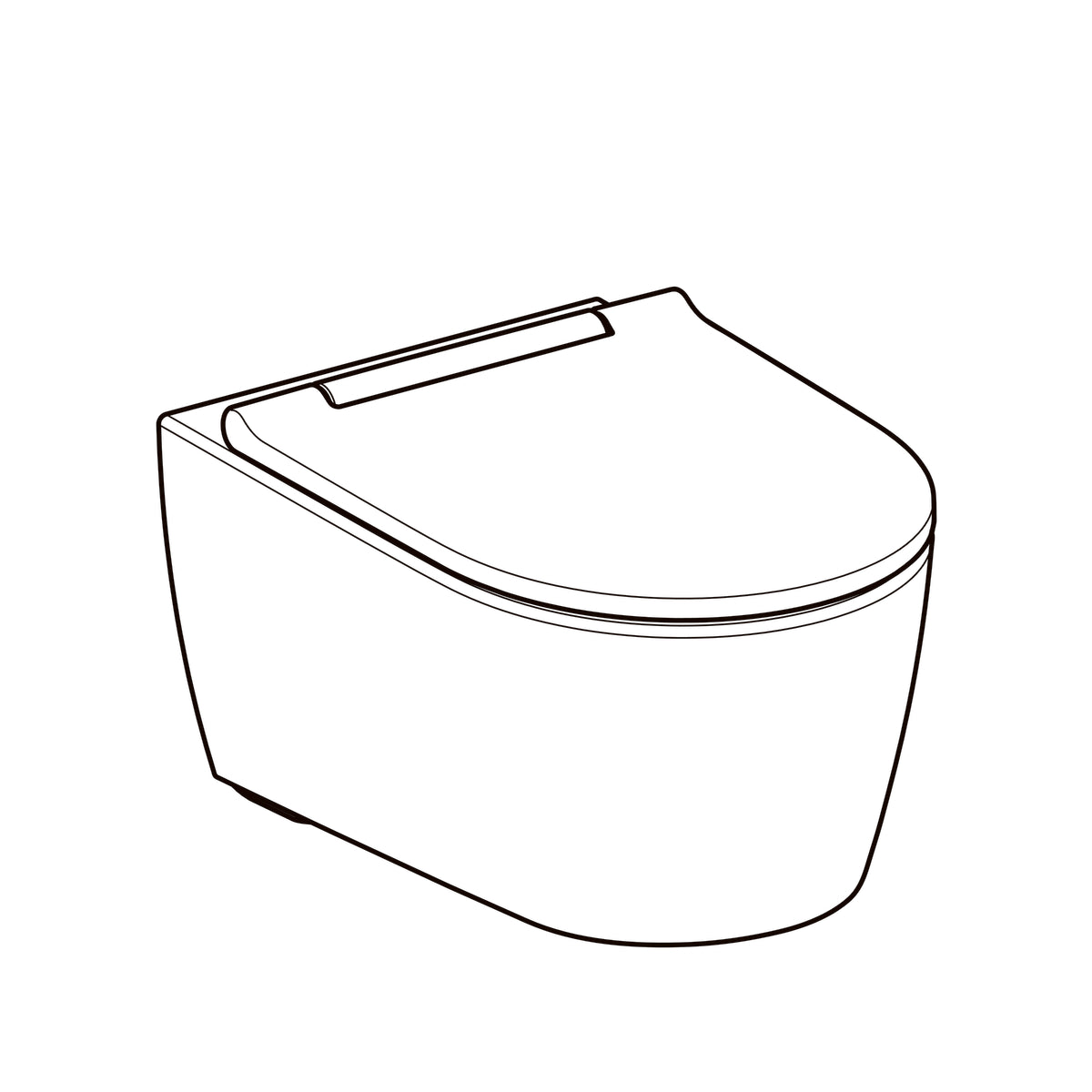 Geberit ONE Rimfree toiletskål med krom kant inkl. toiletsæde