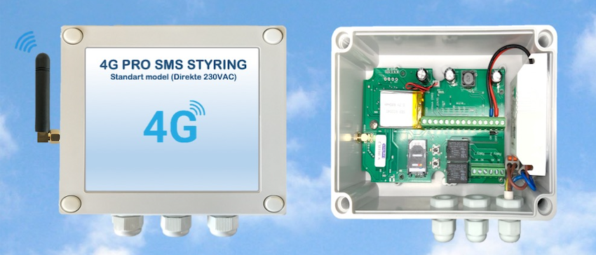 4G SMS styring (direkte 230VAC), standard model