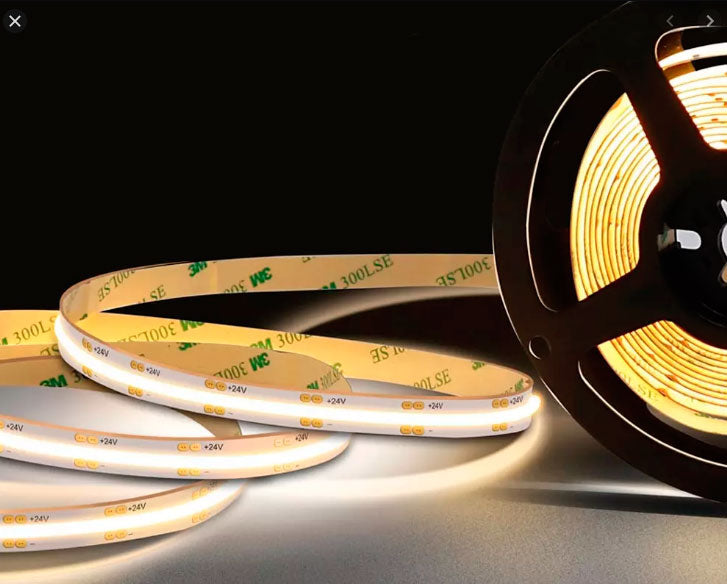 LED Strip 24V DC 10W COB 3000K RA90, 5M, IP20