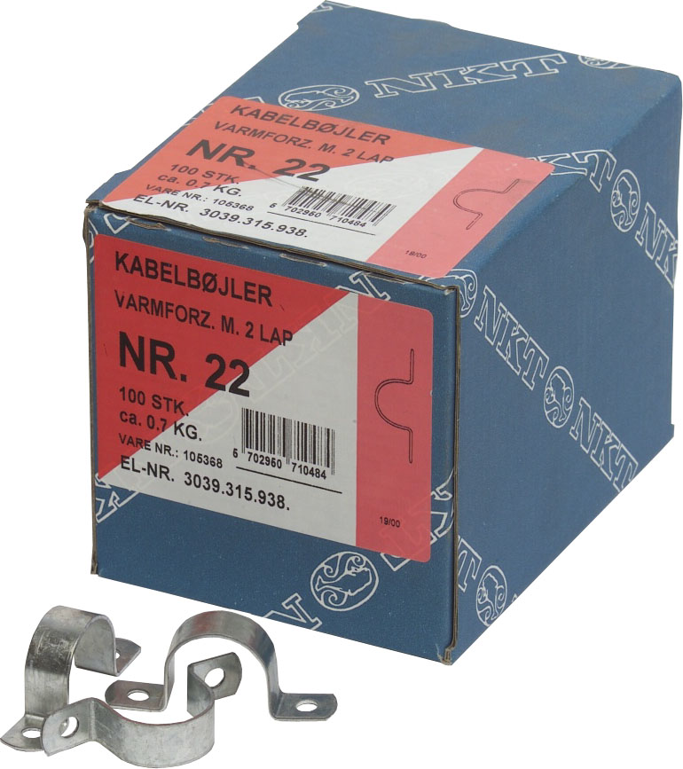 Kabelbøjle 6mm 1 lap forzinket - pr. stk.