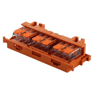 Din-skinne holder til samlemuffe i serien 221, 0,2-4 mm², orange