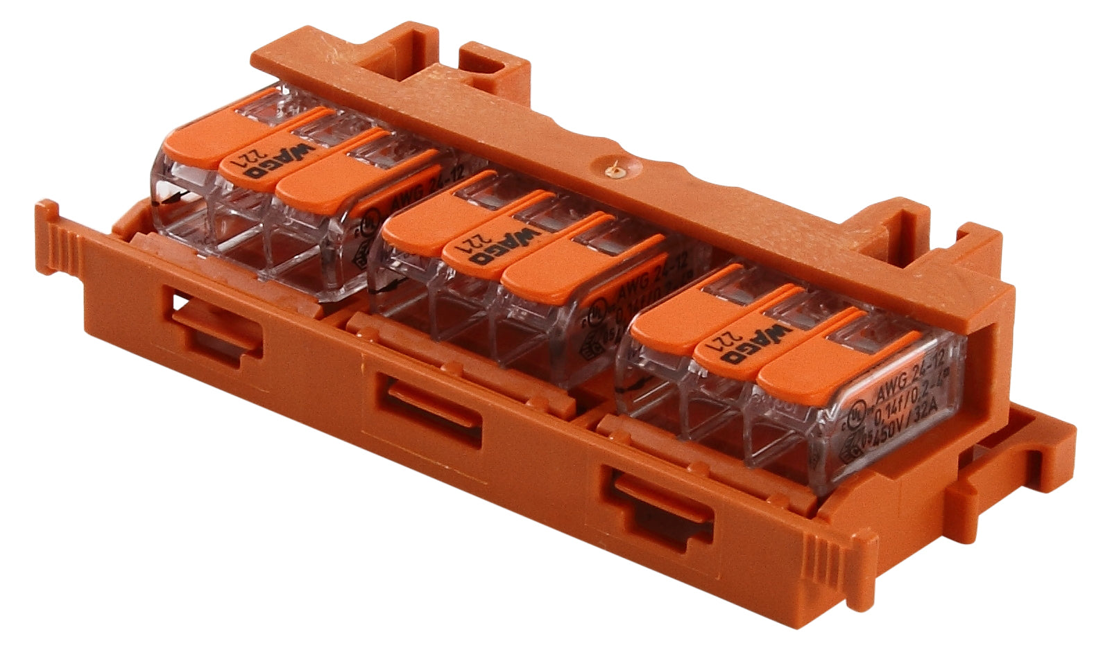 Holder til samlemuffe i serie 221, 0,2-4 mm², orange