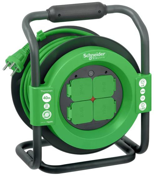 Thorsman kabeltromle 40m ho7rnf 3g1,5 sort/grøn