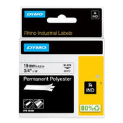 RHINO PERM.POLY LABEL 19MM HVID
