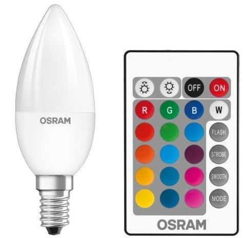 LED Star+ Kerte RGBW Remote 4,5W 827, 250 lumen, E14, mat, dæmpbar