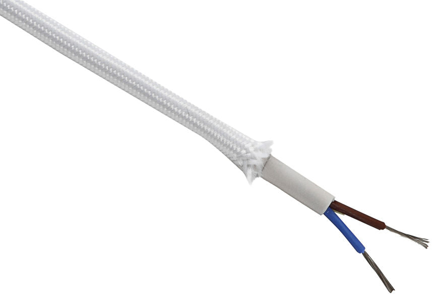 Furtex stofledning 2x0,75mm 180 grc. Hvid 100m