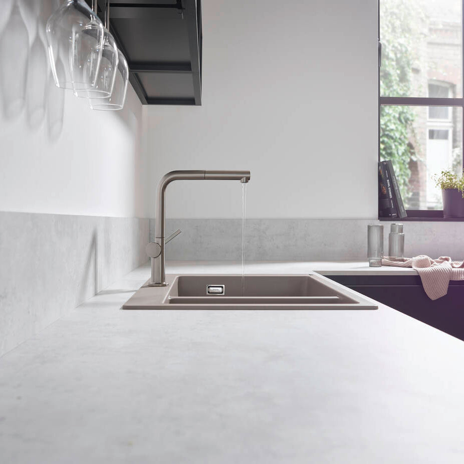 Hansgrohe Talis M54 køkkenarmatur 270 1jet med udtæk, steel