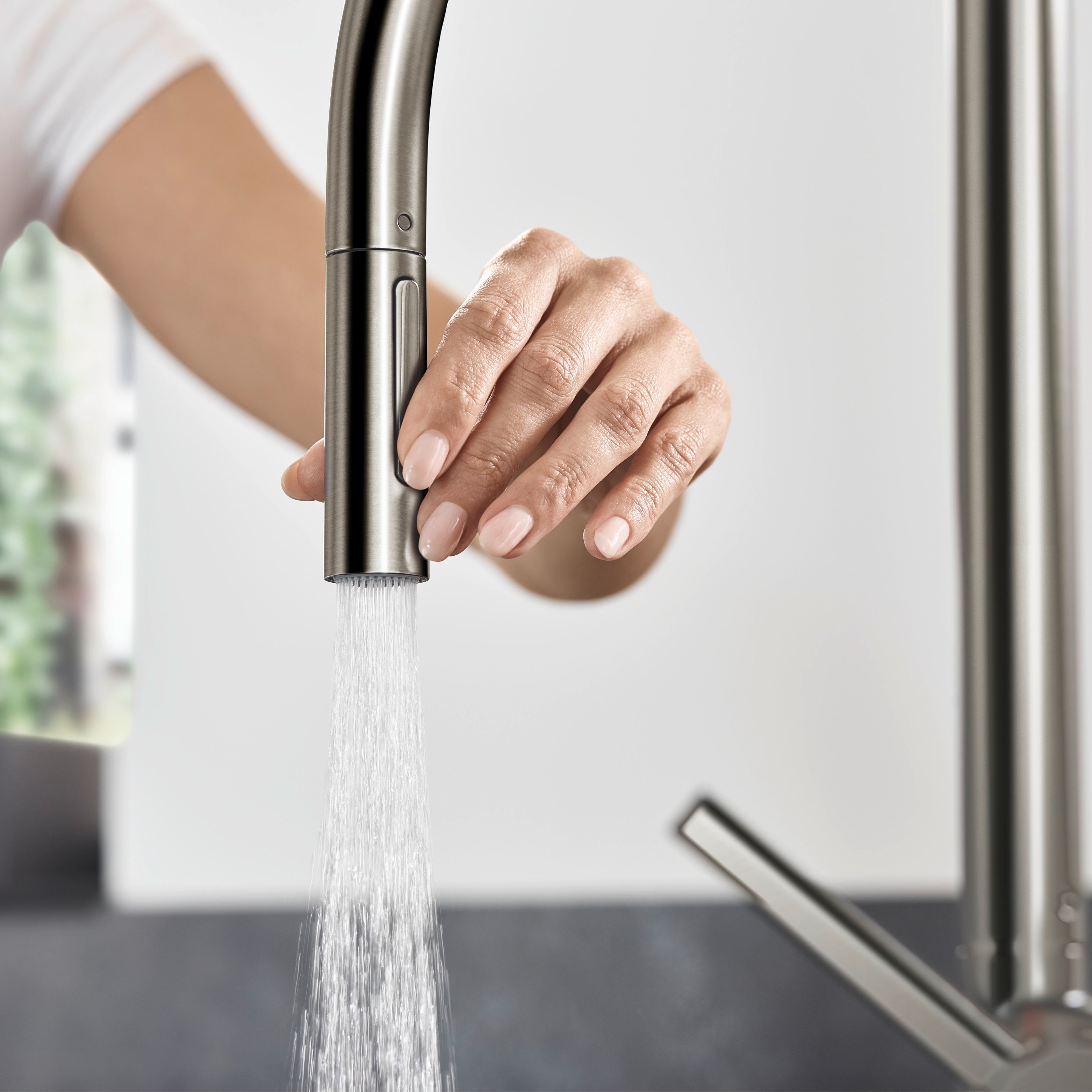 Hansgrohe Talis M54 køkkenarmatur 210 2jet med udtræk, steel