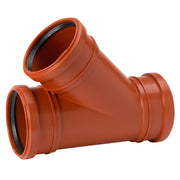 Uponor 160 x 110 mm 45 gr. PP-kloakgrenrør med 3 muffer