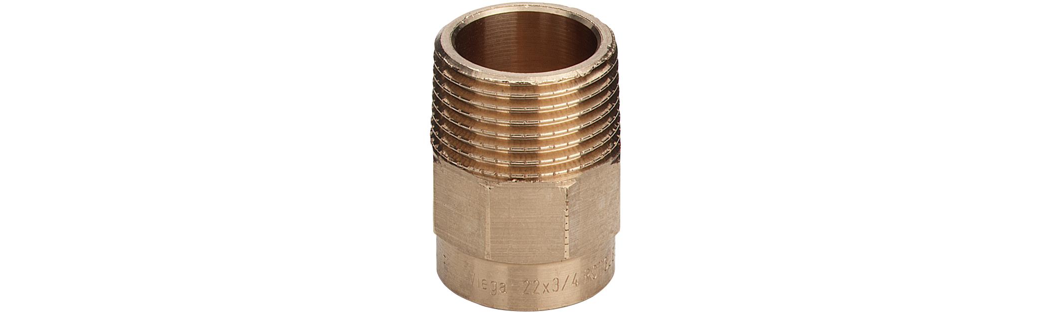15 mm x 3/4" Lodde overgang muffe/nippel