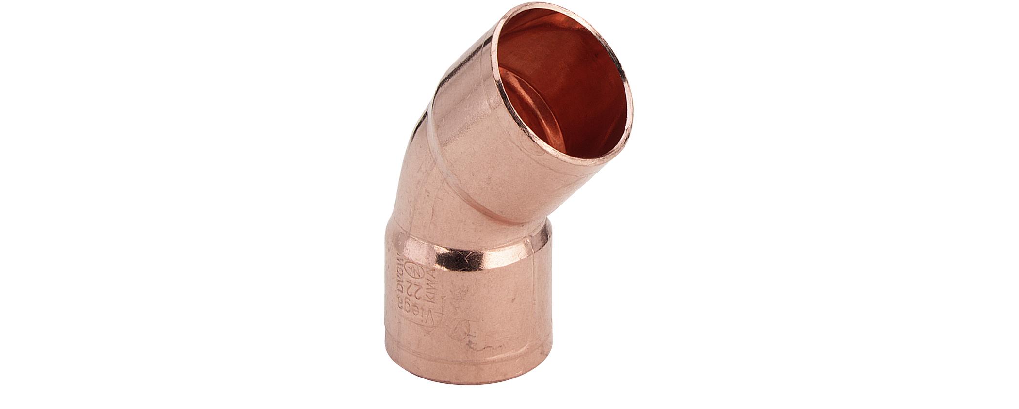 28 mm Lodde bøjning 45° muffe/muffe