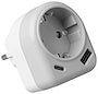 STIKPROP, 1-VEJS MED USB-A/C, JORDET, HVID