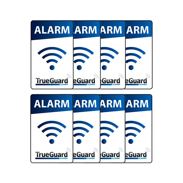 Alarm klistermærke, 8 stk., dobbeltsidet til rude, TrueGuard
