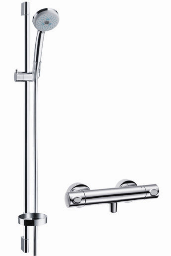 Hansgrohe Croma Multi 100 brusesæt med Ecostat Comfort termostat, krom