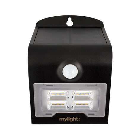 Mylight.Me Walllight 01plus, sort, lille, solcelle, LED 3000K