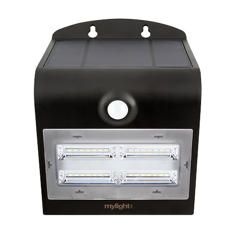 Mylight.Me Walllight 03 Mellem, sort, solcelle, LED 3000K, 400 lm