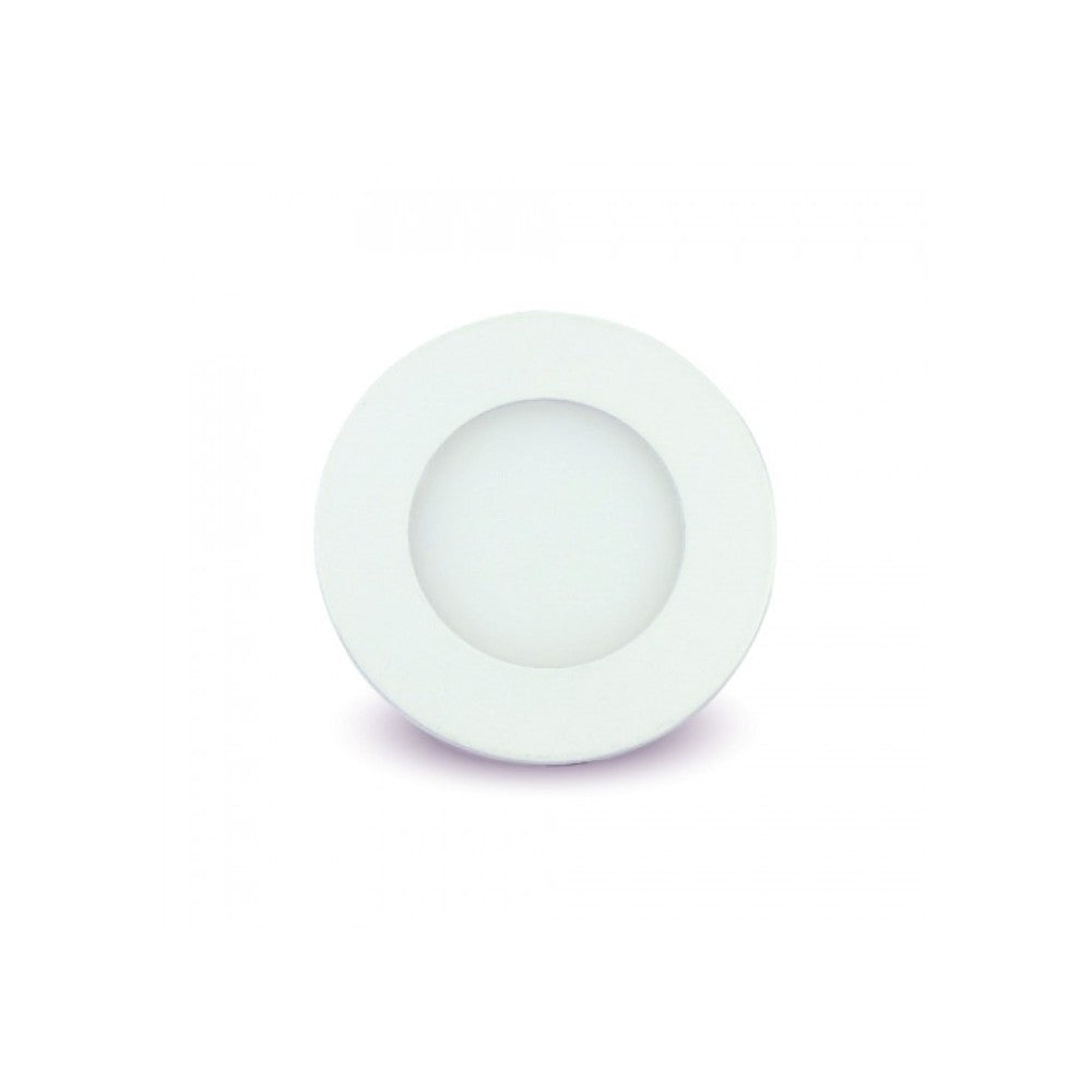 V-Tac 3W LED indbygningspanel - Ø7,3 cm hul, Ø8,4 cm mål, 230V, 25W erstatning, 130lm, RA80