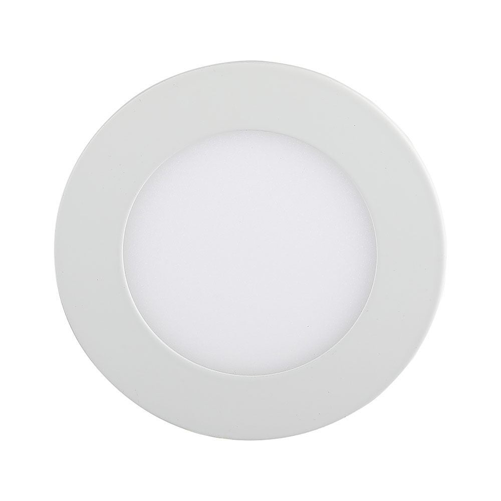 V-Tac 3W LED indbygningspanel - Ø7,3 cm hul, Ø8,4 cm mål, 230V, 25W erstatning, 130lm, RA80