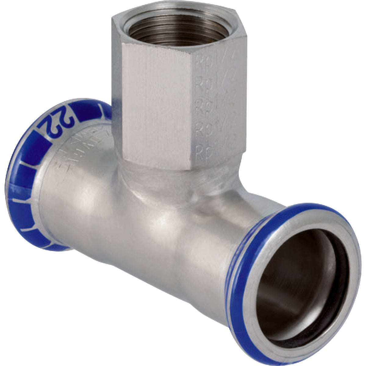 22 x 3/4" x 22mm tee muf/muf/muf Mapress RF