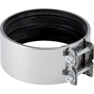 Geberit kromstålskobl. til ovg. plast/støbejernsrør ø108/114 mm