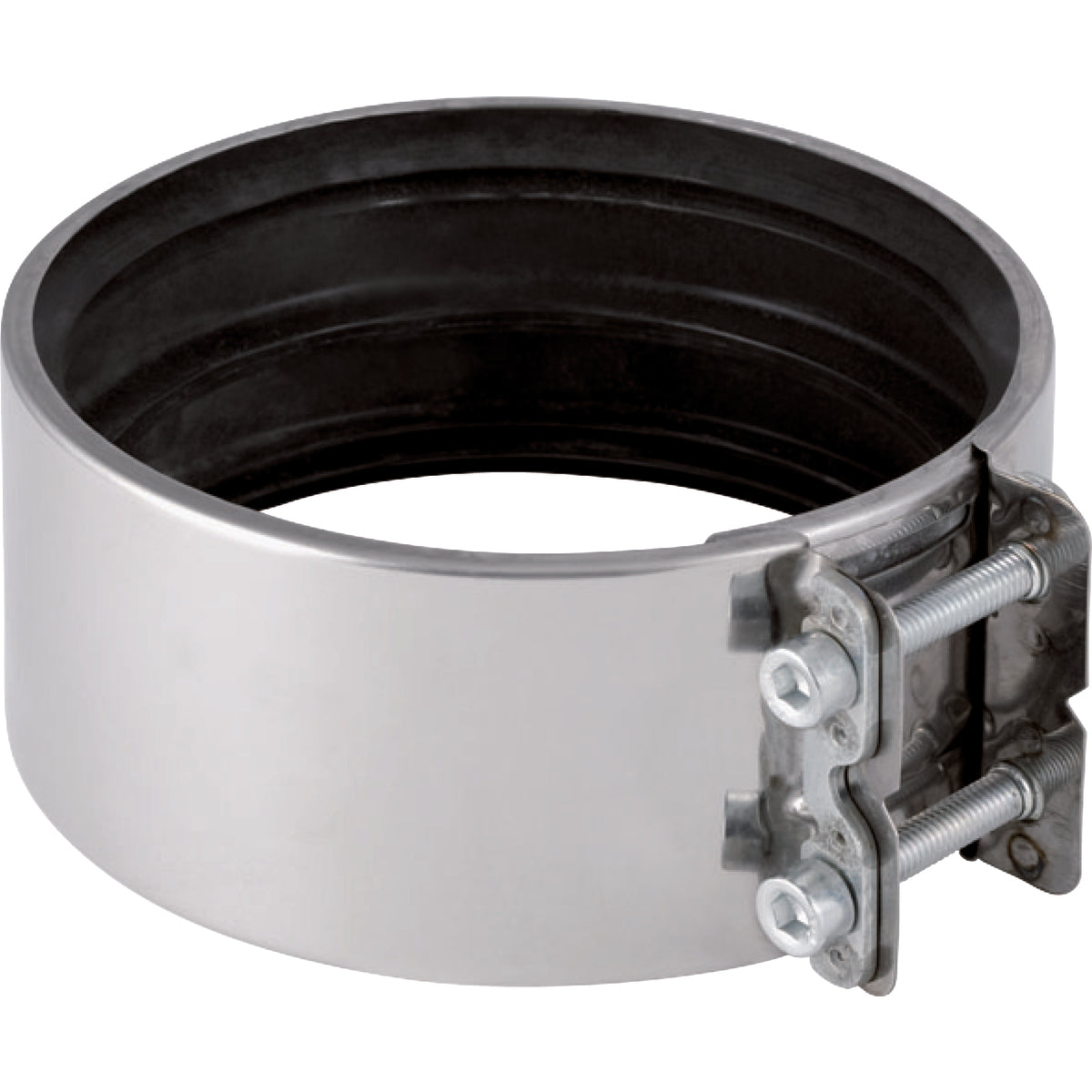 Geberit kromstålskobl. til ovg. plast/støbejernsrør ø108/114 mm