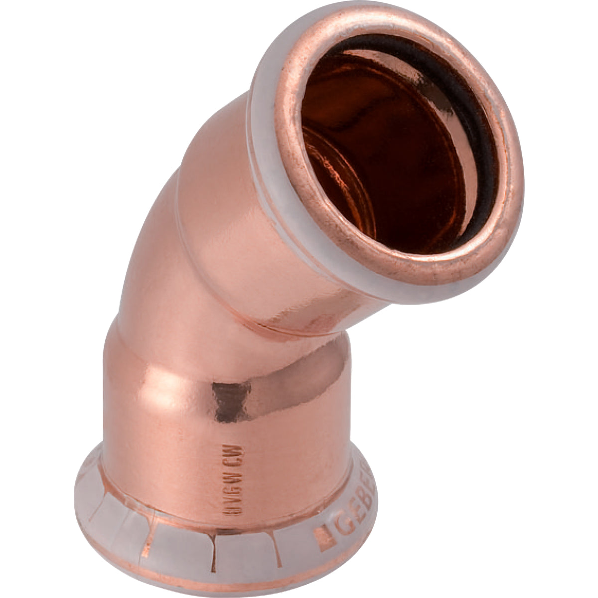 15 mm Bøjning CU 45° muffe/muffe Mapress