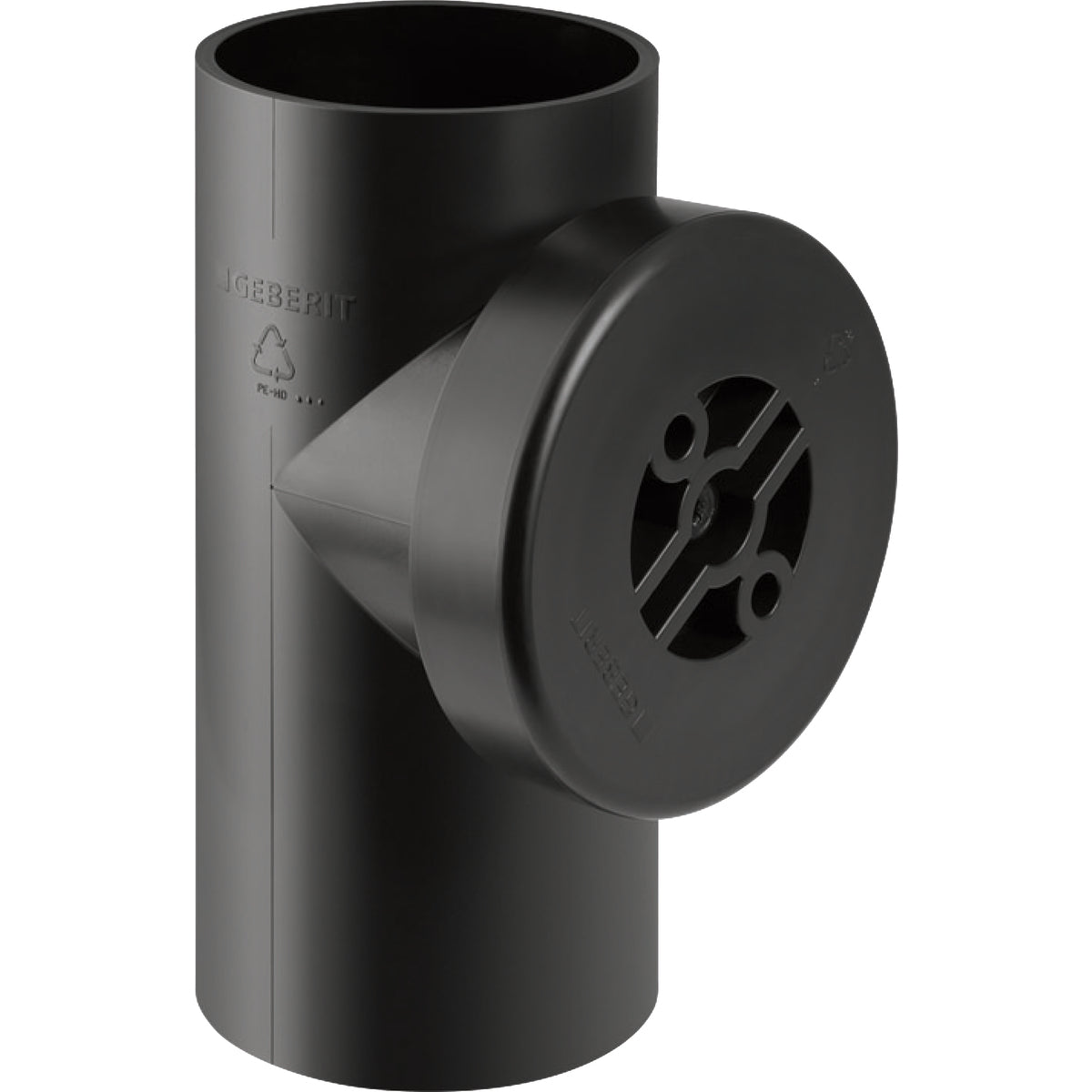 90 mm x 90° Renserør med dæksel sort PEH Geberit