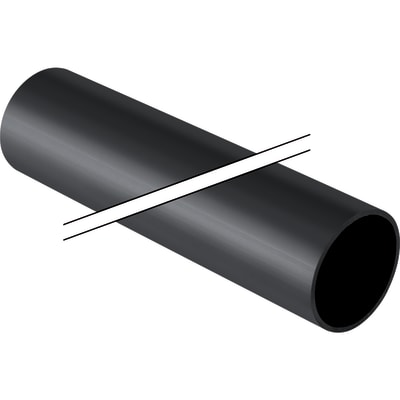 Geberit 50 x 5000 mm sort PEH-afløbsrør uden muffe