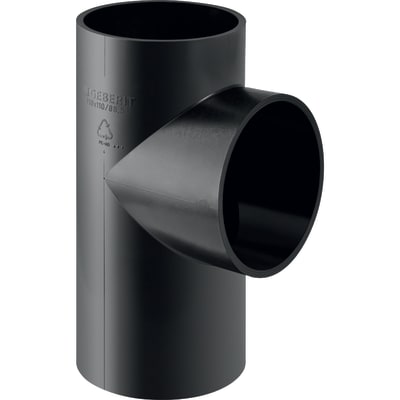 160 x 160 mm x 88,5° Grenrør sort PEH Geberit