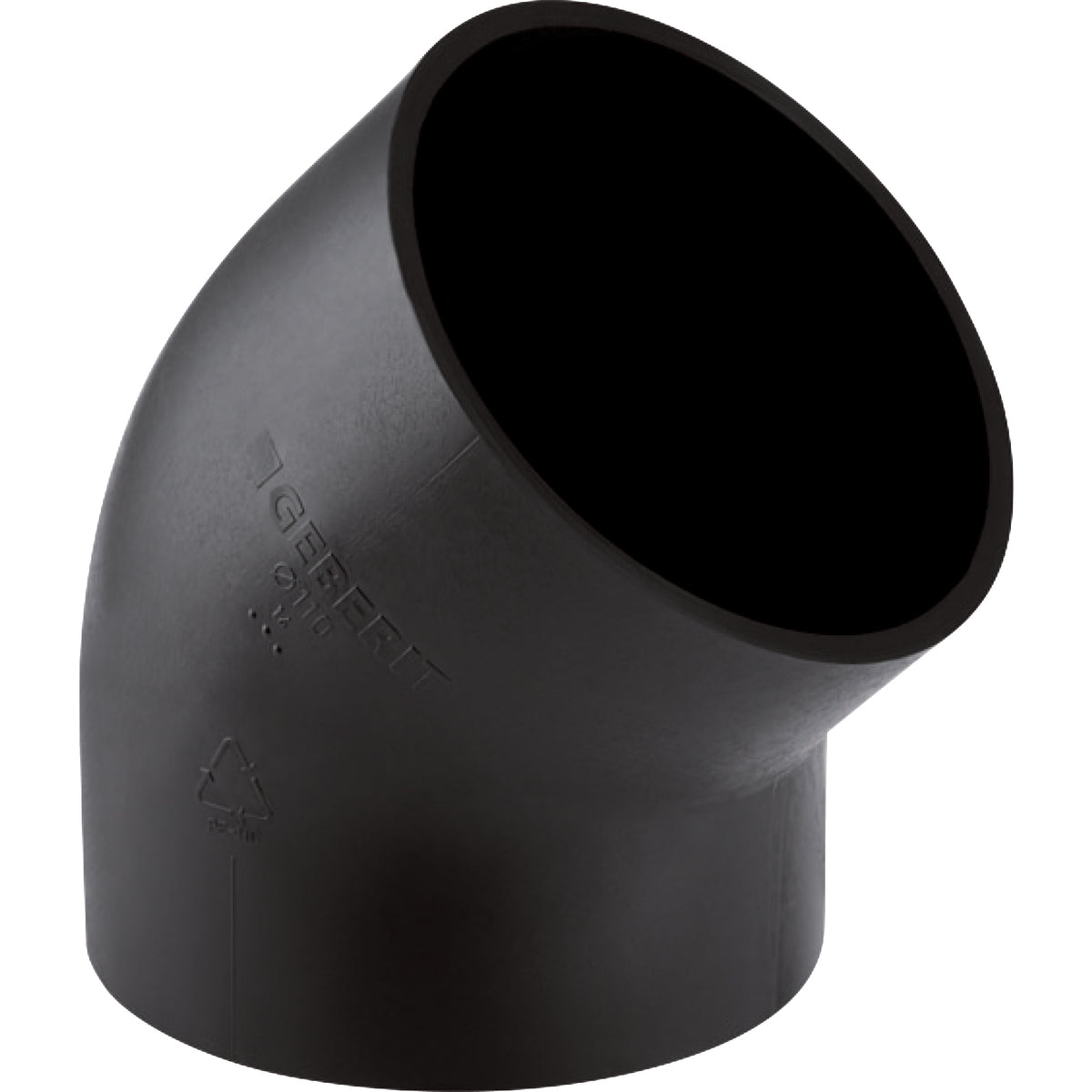 Geberit 56 mm 45° sort PEH-afløbsbøjning
