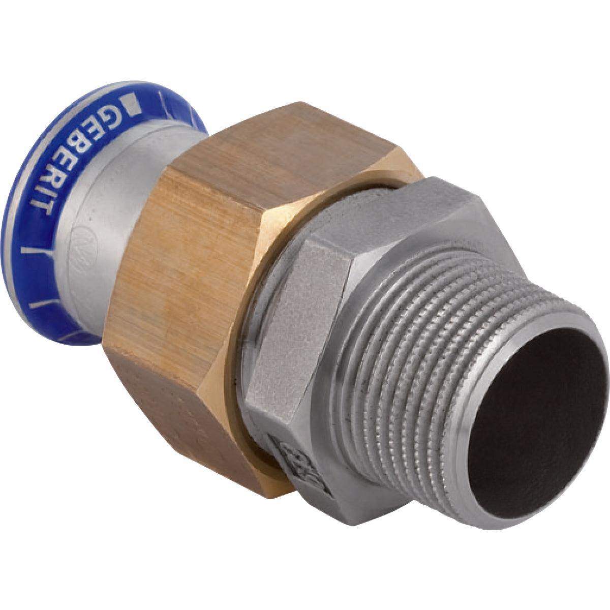 18mm x 1/2" union muf/nip Mapress RF/messing