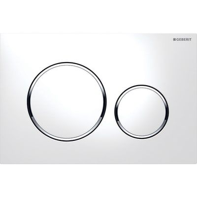 Geberit Sigma 20 betjeningsplade i hvid/krom