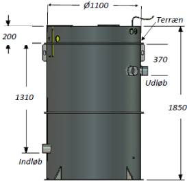 Biokube Venus 1850 1100 x 1850 mm minirenseanlæg, 5PE, SO