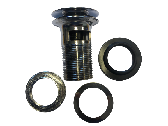1.1/4" push-up bundventil med overløb krom