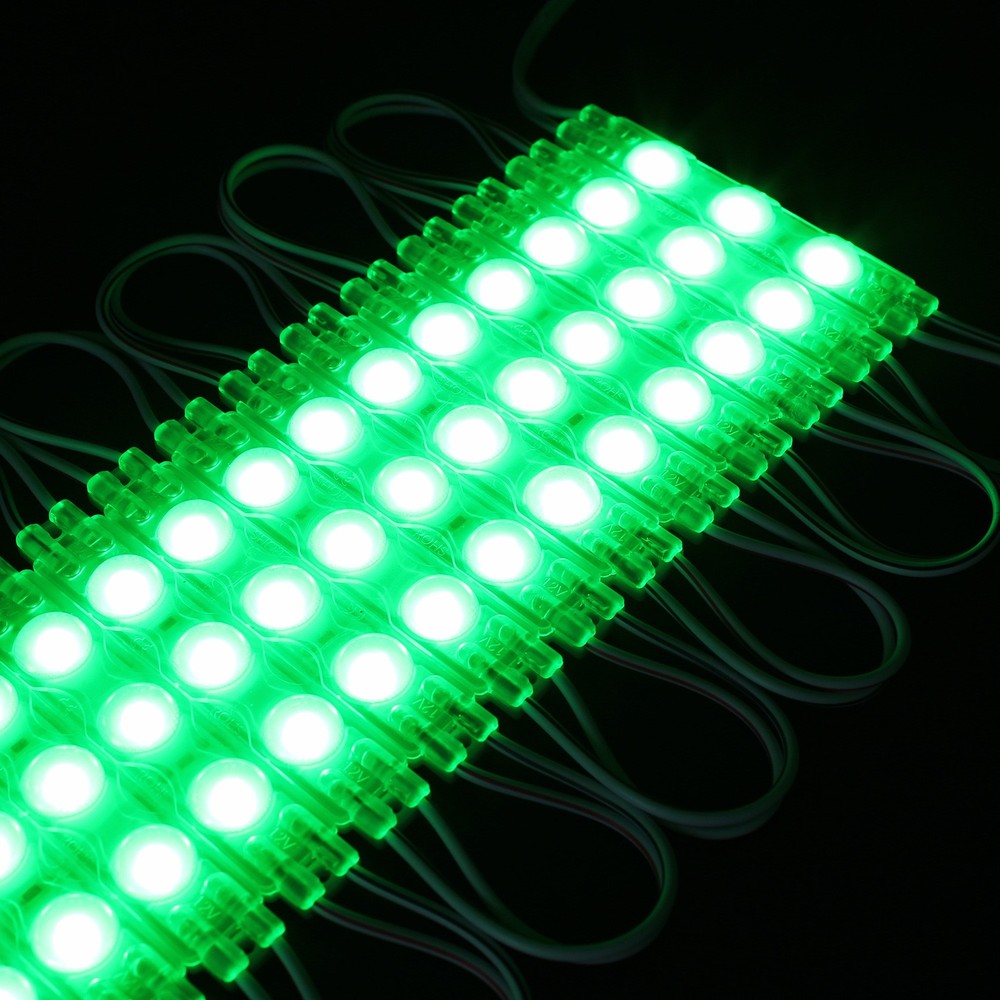 Grøn LED Modul - Vandtæt, 1,1W, IP66, 12V, Perfekt til skilte og specialløsninger