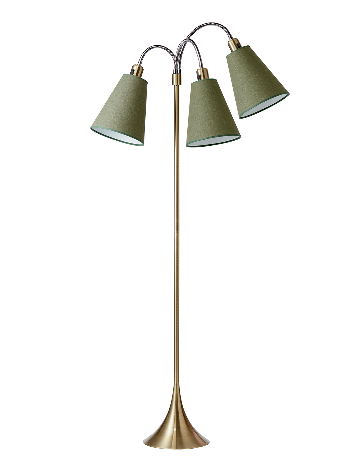 Trafik Guldlampe 3xE27 H135cm, antik messing