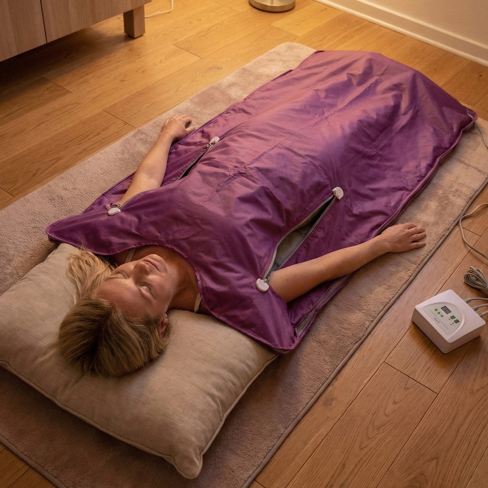 Vitality Saunatæppe med 2 Varmezoner, 730W - Infrarød, fjernbetjening, 230V, Wellness til hjemmet