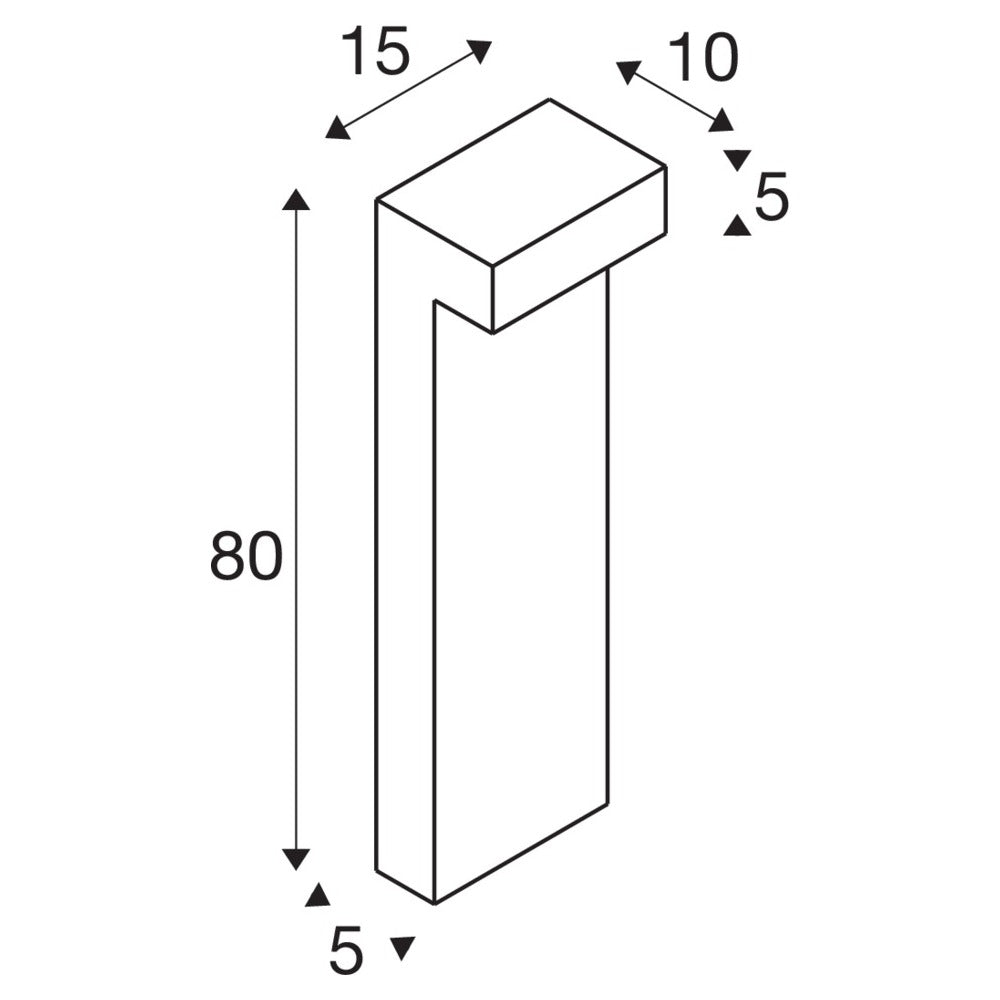 L-LINE OUT 50 bedlampe, 7W, 3000/4000K, IP65, antracit